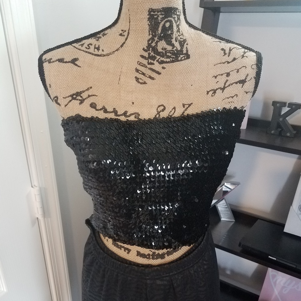 Black Sequined Bandeau
